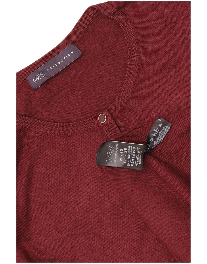 Женский кардиган Marks & Spencer UK 10, маленький темно-бордовый вискоза