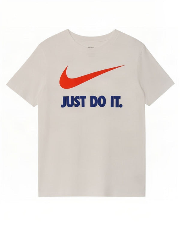 Мужская футболка с рисунком Nike, средний размер, белый хлопок