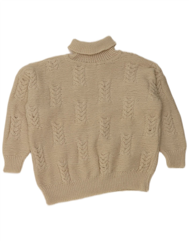 Винтажный женский укороченный джемпер с воротником-стойкой, Великобритания, 20, 2XL, белый цвет