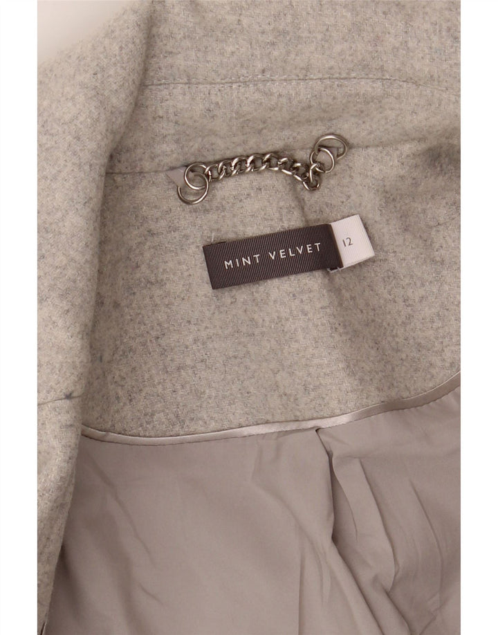 MINT VELVET Womens Overcoat UK 12 Medium Grey Wool Vintage MINT VELVET and Second-Hand MINT VELVET from Messina Hembry 