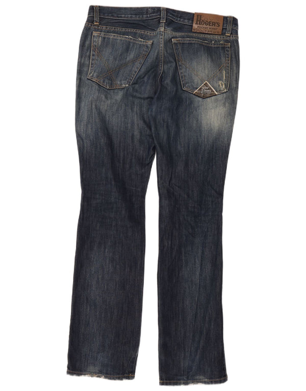 Женские потертые джинсы с высокой талией Roy Rogers IT 48 XL W34 L34 синие