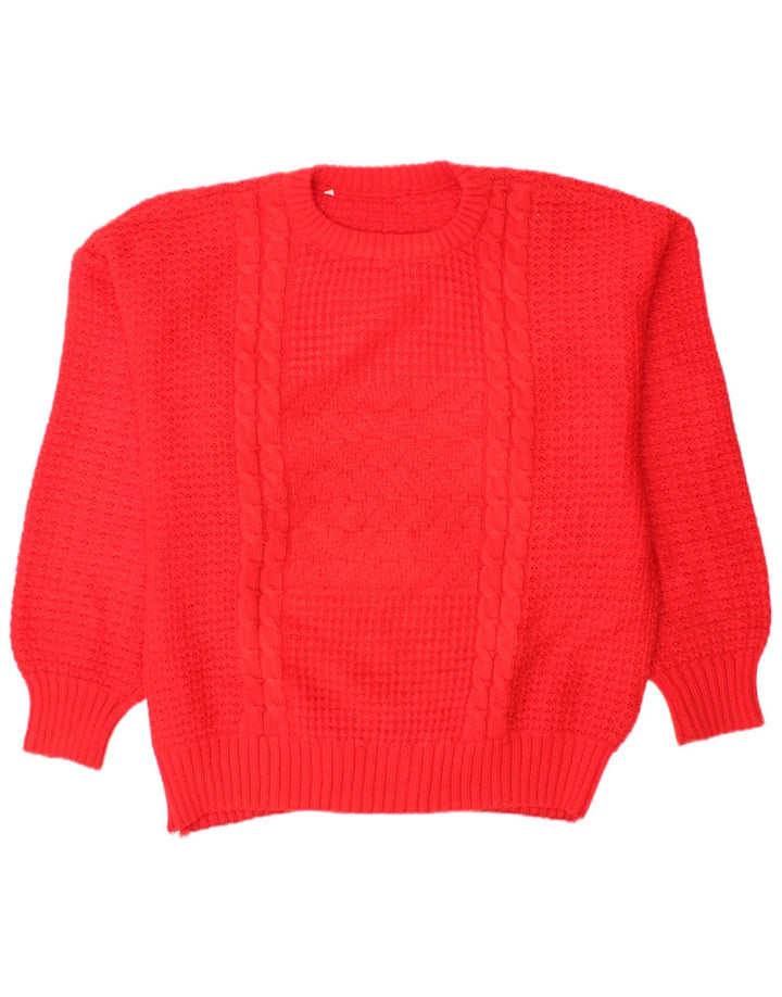 VINTAGE Mens Crew Neck Jumper Sweater IT 50 Medium Red