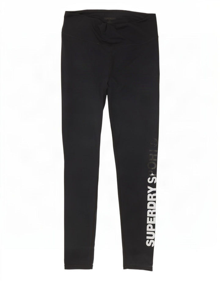 Женские леггинсы с рисунком Superdry UK 12, средние, черные