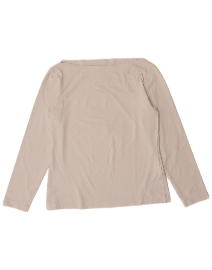 Женский укороченный топ Sportmax с длинным рукавом UK 12, средний белый полиамид