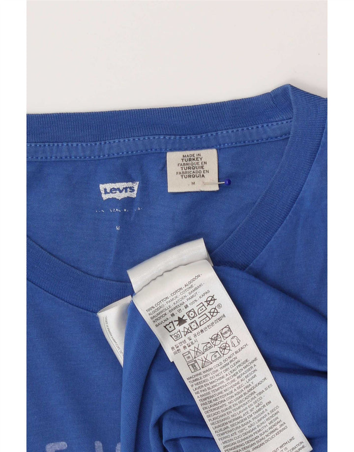 Мужская футболка с рисунком Levi's, хлопковый топ среднего синего цвета