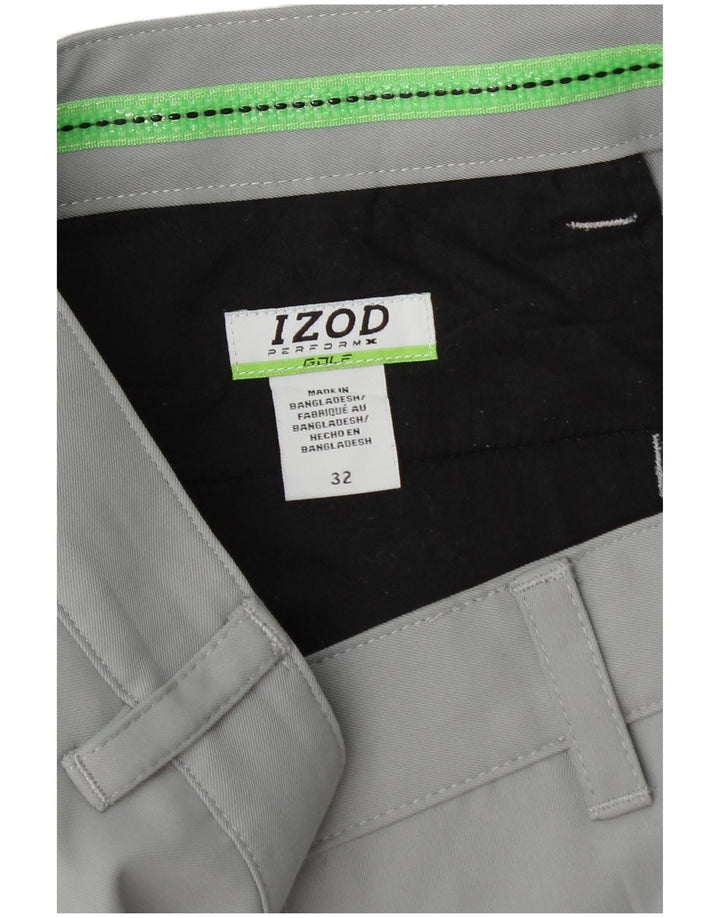 IZOD Мужские шорты чинос W32 Средне-серый полиэстер
