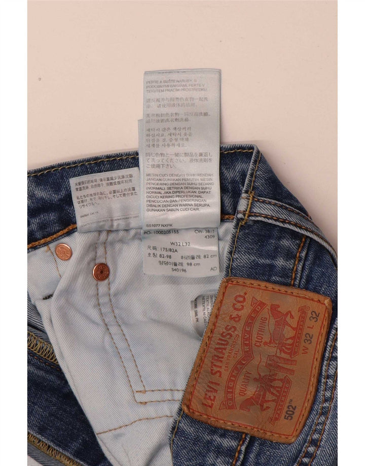 Мужские зауженные джинсы Levi's 502 W32 L32 синие, хлопок