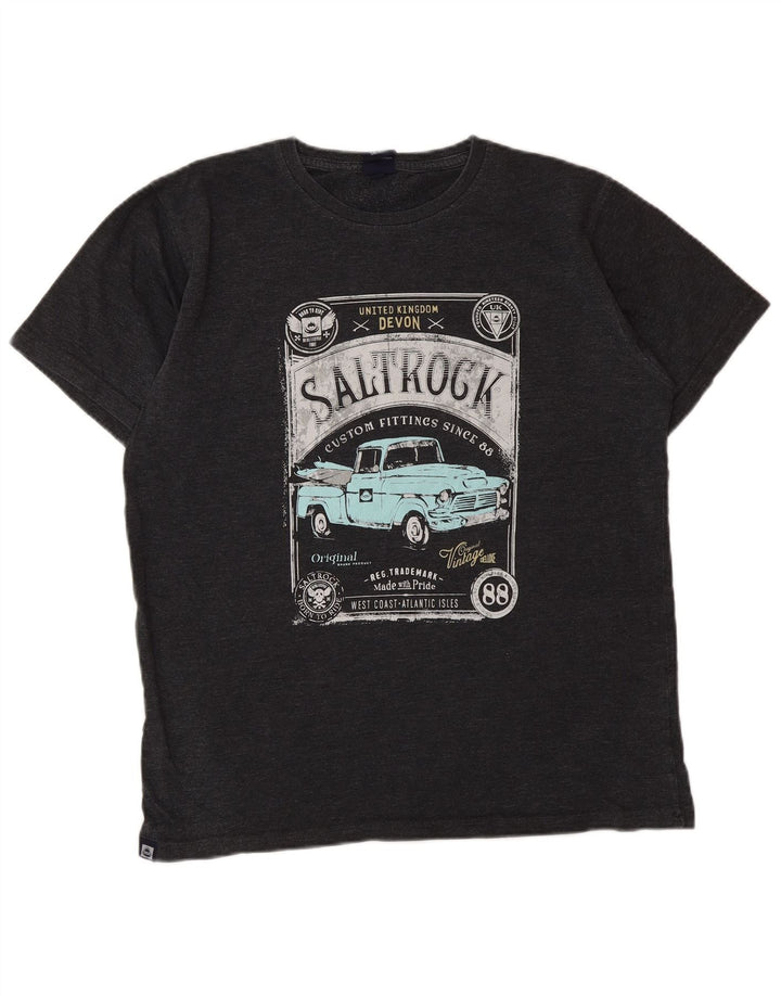 Мужская футболка с рисунком Saltrock, маленький серый хлопок