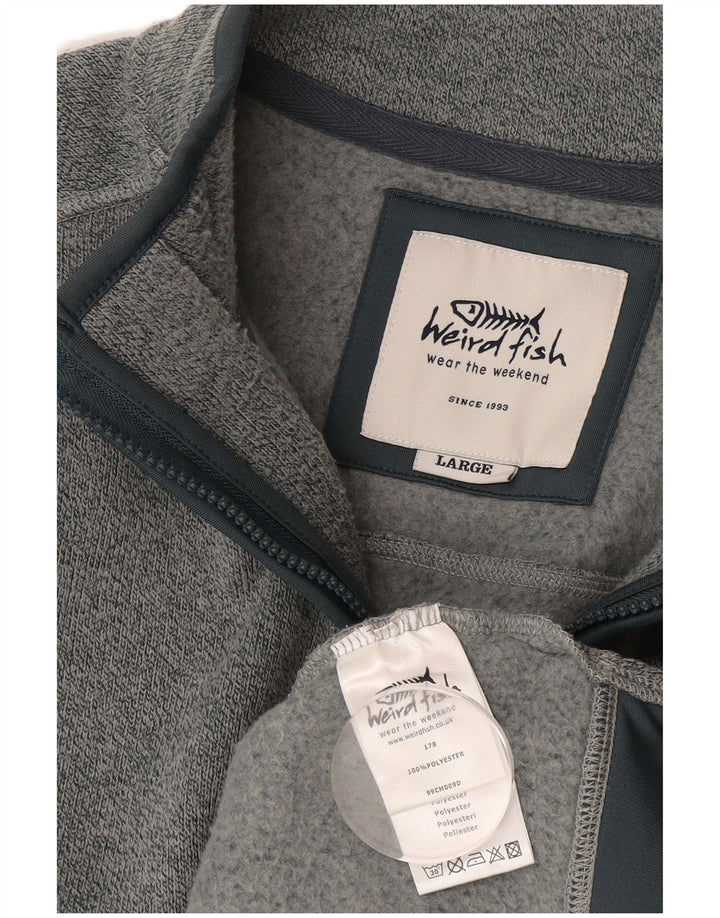 Мужской свитшот с воротником на молнии Weird Fish, большой синий полиэстер с крапинками