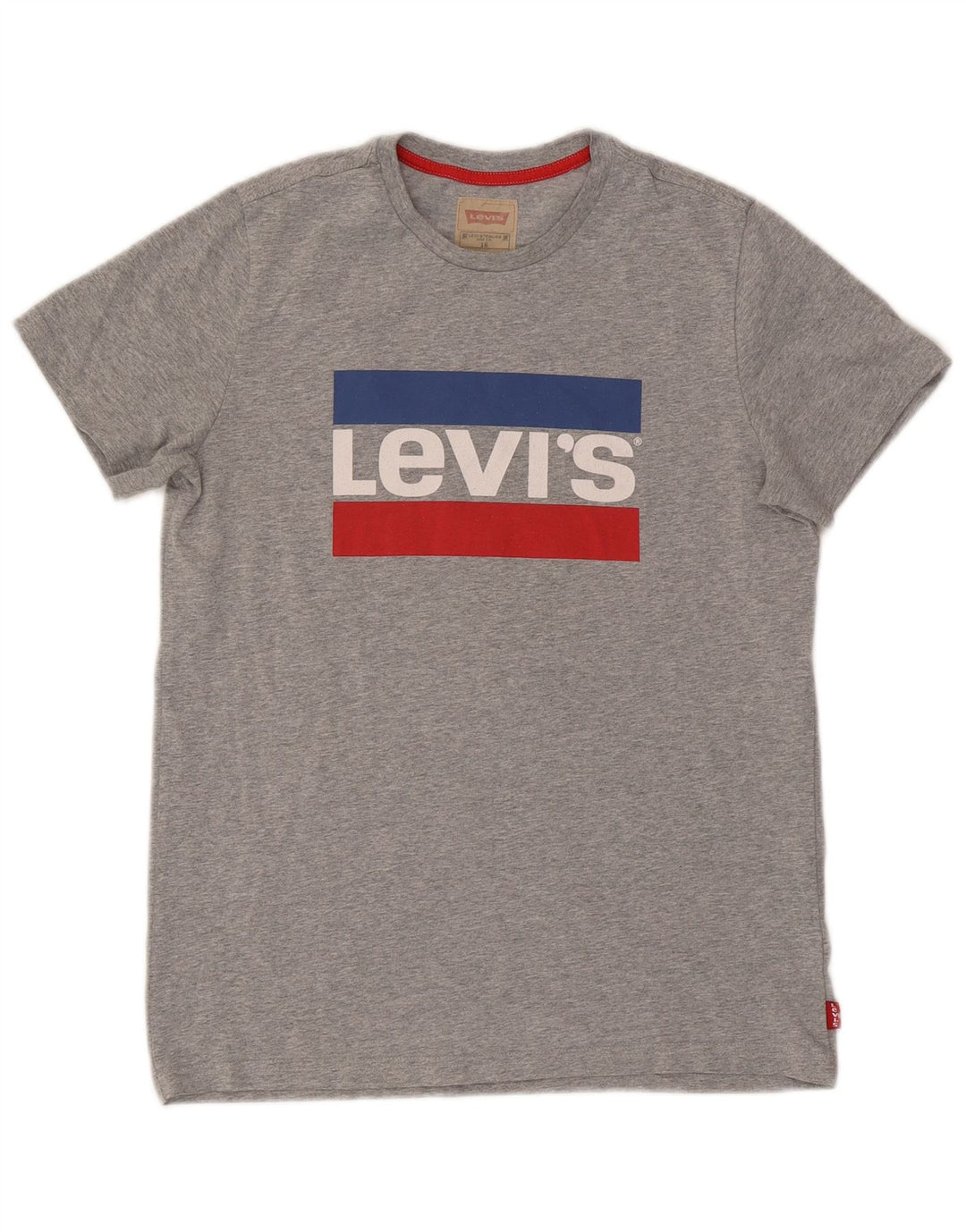 Футболка с рисунком Levi's для мальчиков 15–16 лет, серая в крапинку