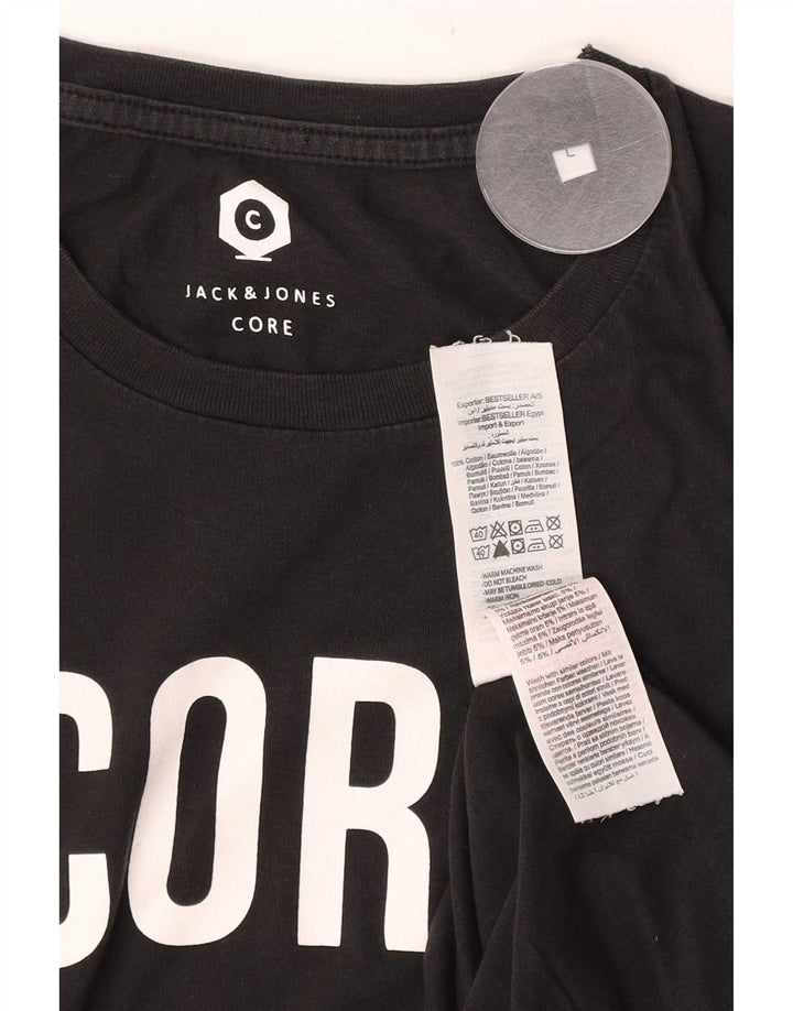 Мужская футболка с рисунком Jack & Jones, большой черный хлопок