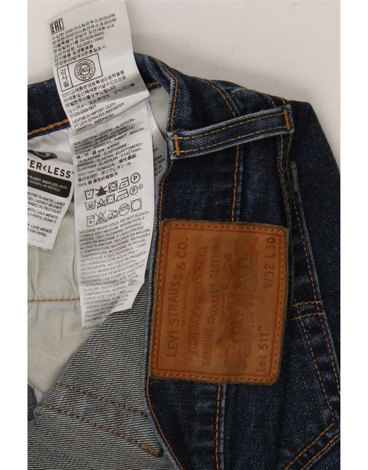 Мужские джинсы Levi's 511 Slim W32 L30 Темно-синие, хлопок