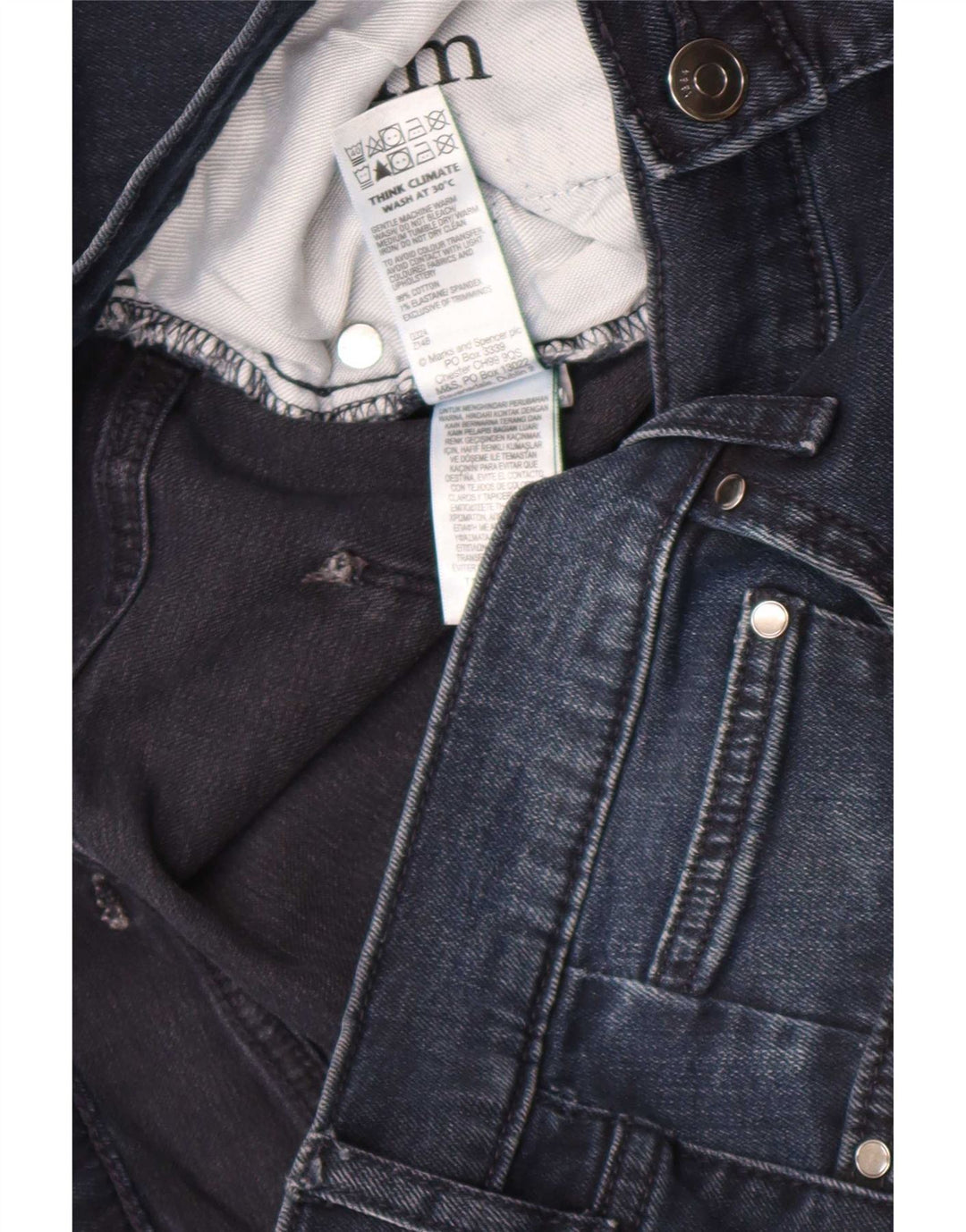 Мужские узкие джинсы Marks & Spencer W36 L33 темно-синие, хлопок