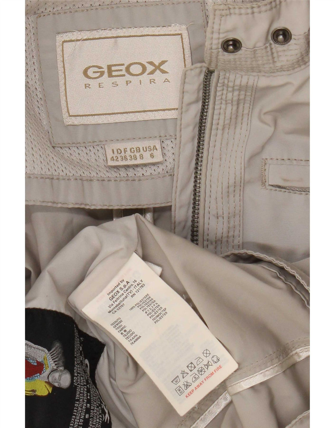 Женская куртка Geox UK 8, маленький серый полиэстер