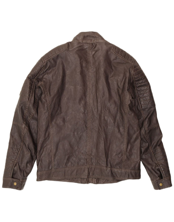 Мужская куртка-авиатор Tom Tailor Racer из искусственной кожи UK 42 XL коричневая