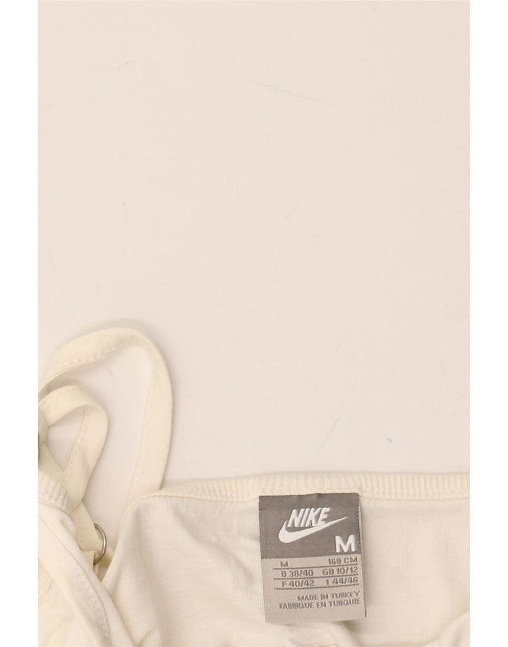 Женский укороченный топ на бретельках с рисунком NIKE UK 10/12, средний, белый цвет