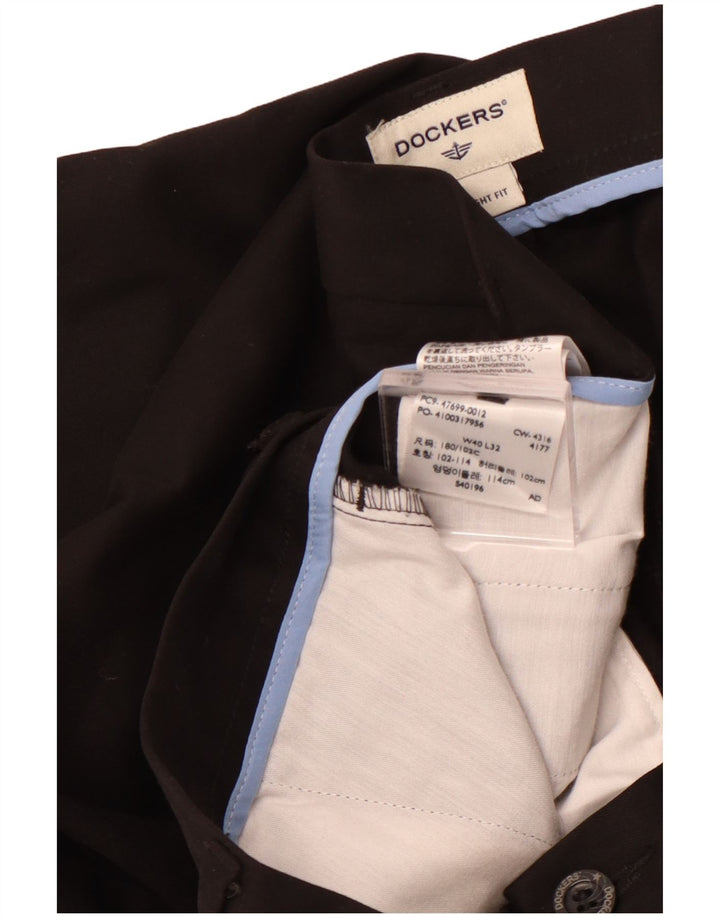 Мужские прямые брюки-чиносы DOCKERS W40 L32, черные, хлопковые