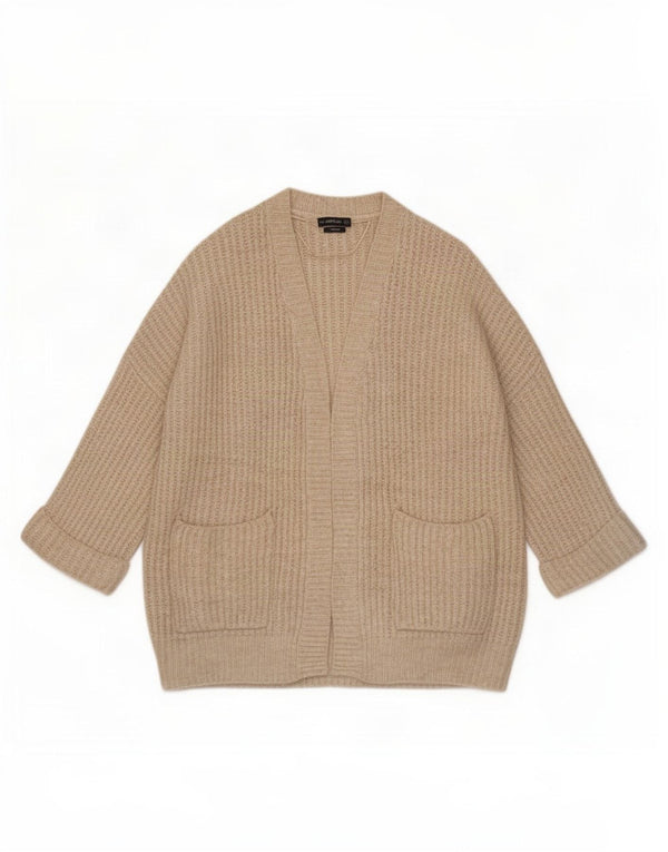 Женский свободный кардиган с открытыми рукавами 3/4 Zara UK 14, средний бежевый