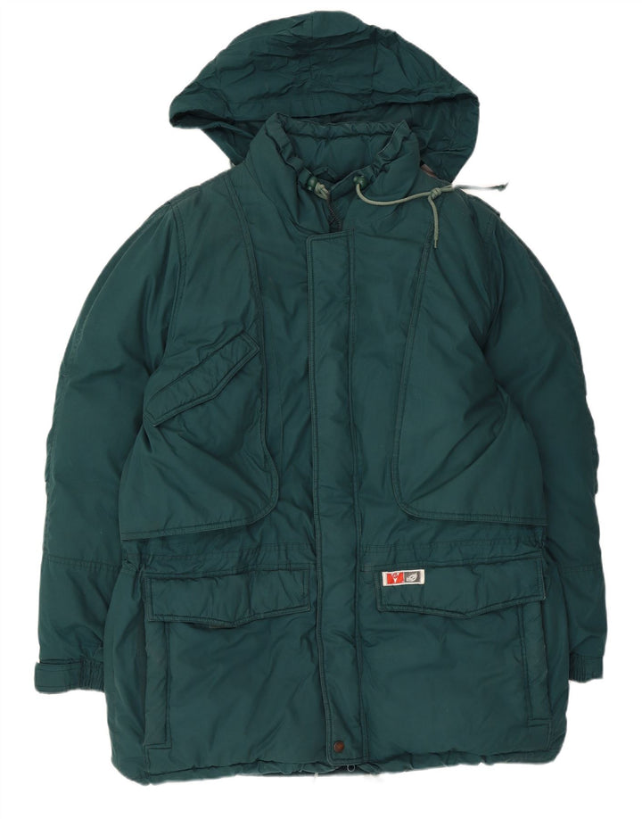 Винтажная мужская утепленная лыжная куртка с капюшоном IT 54 2XL, зеленый полиэстер