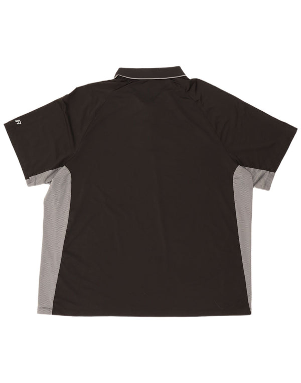 Мужская рубашка-поло RUSSELL ATHLETIC Dri-Power, Великобритания, 54/56, 3XL, черная, с цветными блоками