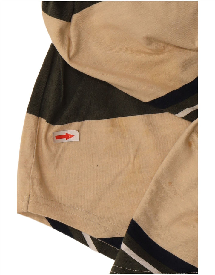 HOLLISTER Мужская футболка Top XL из хлопка в бежевую полоску