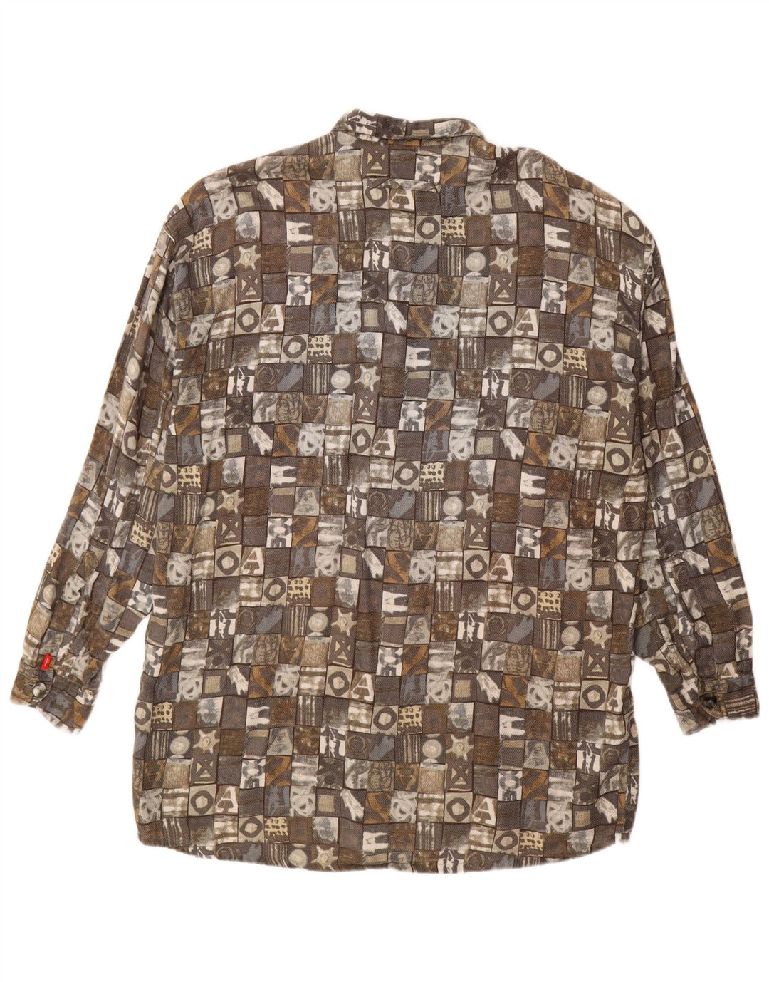 SIGNUM Мужская длинная рубашка, большая серая пэчворк