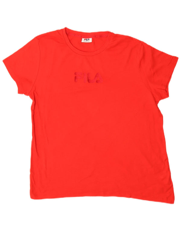 Fila Womens Graphic T-Shirt Top UK 18 XL Red Cotton