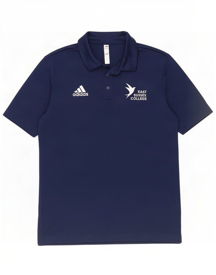 Мужская рубашка-поло Adidas с графическим рисунком, маленькая, темно-синяя, полиэстер