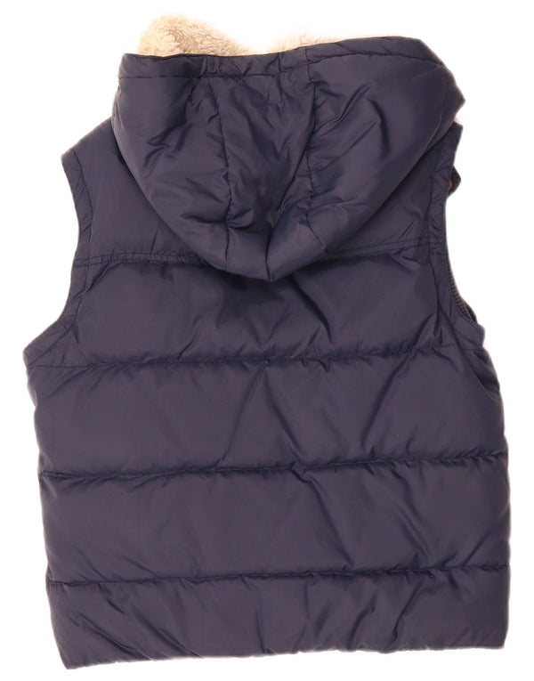 JACK WILLS Womens Oversized Hooded Padded Gilet UK 10 Small Navy Blue