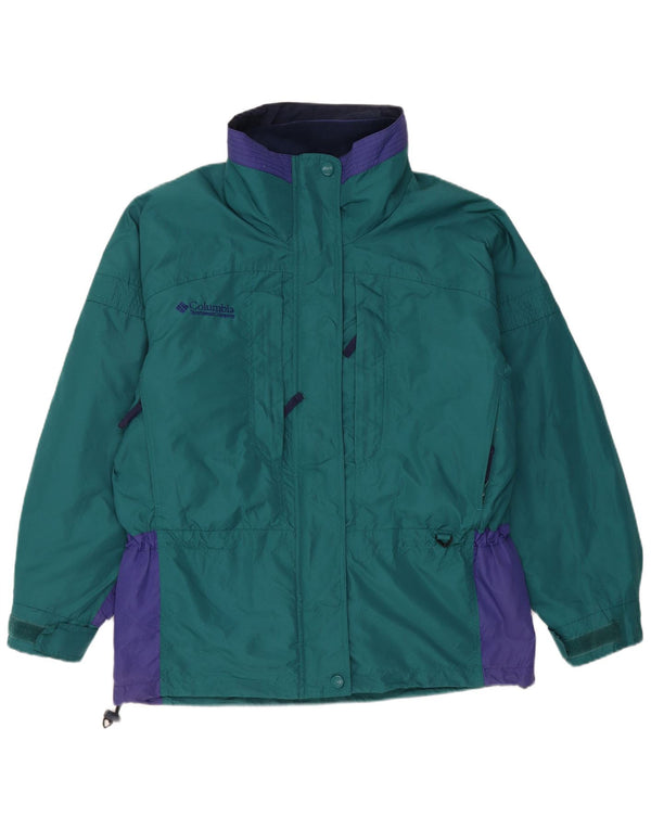 Columbia Womens Oversized Reversible Jacket UK 14 Medium Green Colourblock