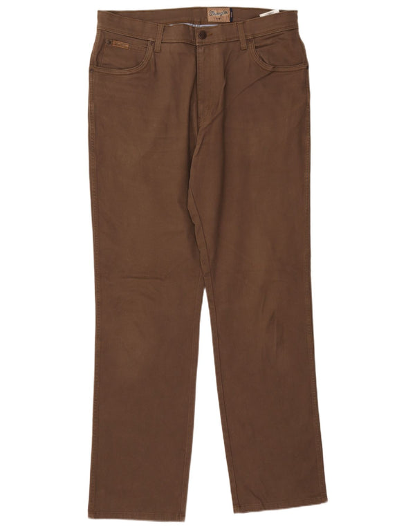 Мужские прямые повседневные брюки Wrangler Texas Stretch W36 L34, коричневые хлопковые