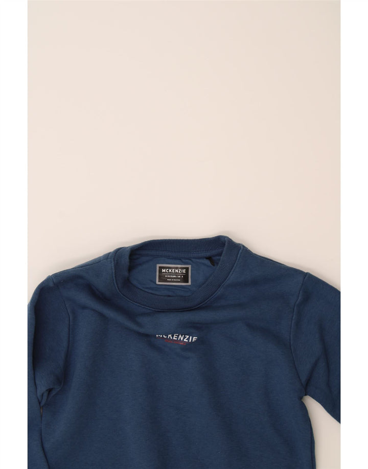 MCKENZIE Boys Graphic Sweatshirt Jumper 8-9 Years Navy Blue Cotton Vintage Mckenzie and Second-Hand Mckenzie from Messina Hembry 