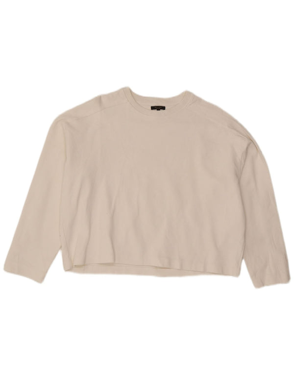 Женский топ Massimo Dutti с длинным рукавом UK 14, средний белый хлопок