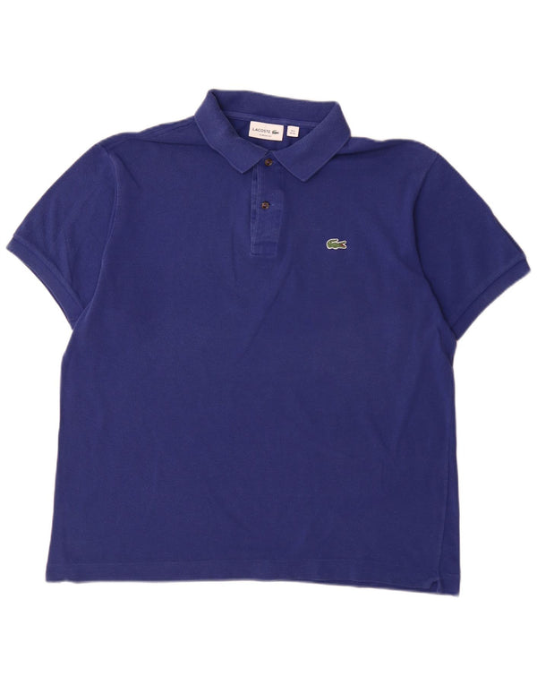 Мужская рубашка-поло классического кроя Lacoste, размер 6 XL, синяя, хлопок