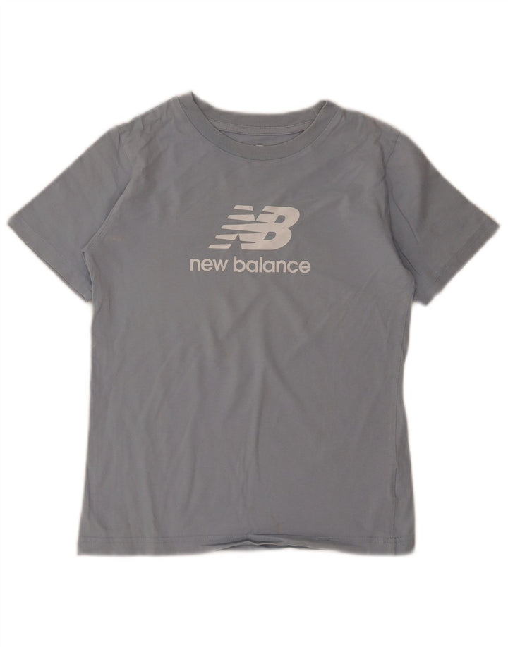 Футболка с рисунком New Balance для мальчиков, топ 9–10 лет, средний синий цвет