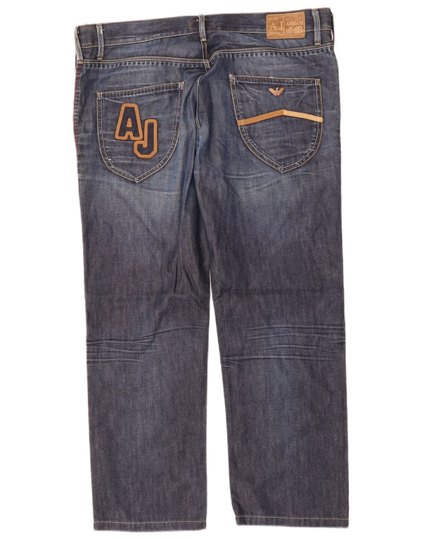 Мужские прямые джинсы ARMANI W36 L28 Синие, хлопок