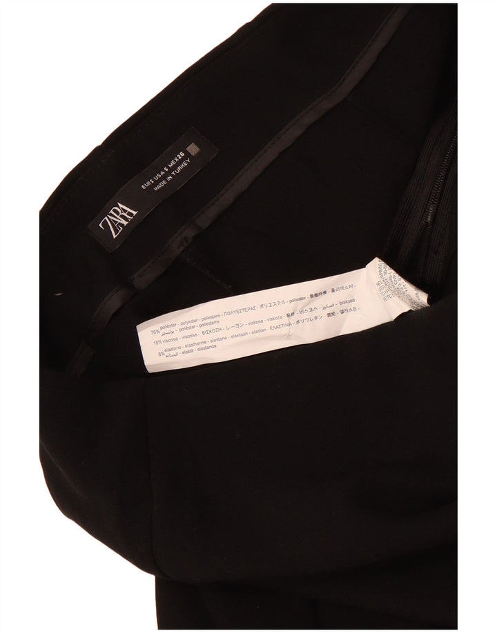 Женские шорты Zara UK 8, маленькие черные из полиэстера