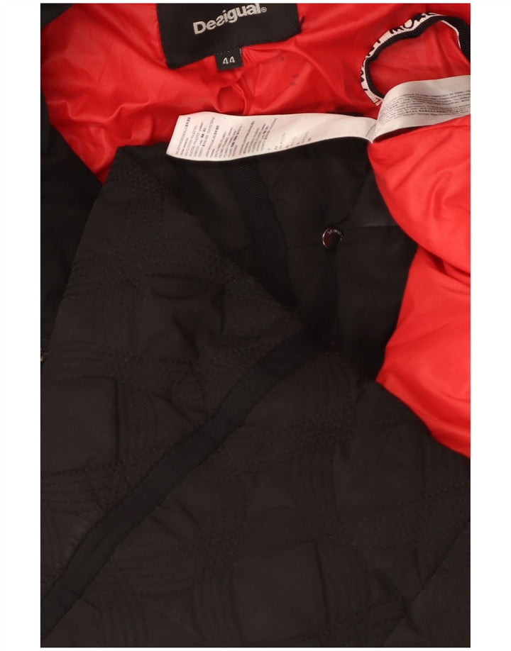 Женское стеганое пальто Desigual с капюшоном EU 44 XL, черный полиэстер