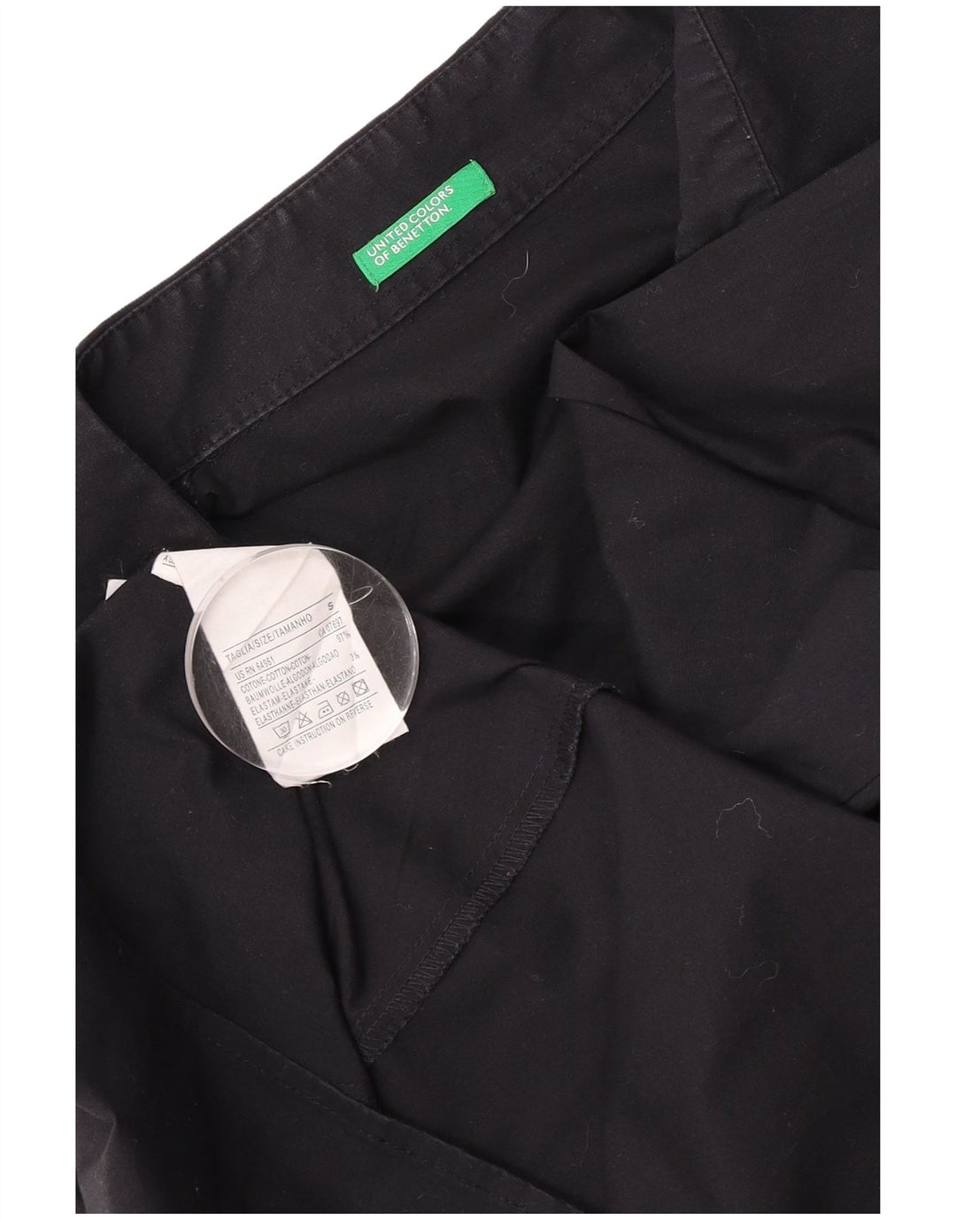 Женская рубашка-пуловер Benetton UK 10, маленькая, черный, хлопок