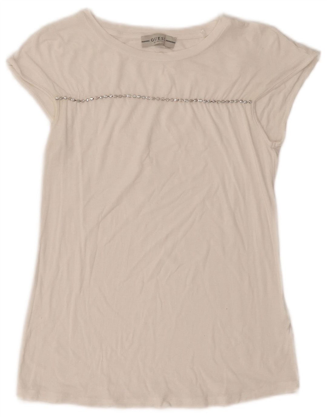 GUESS Женская футболка Top UK 10 Small White
