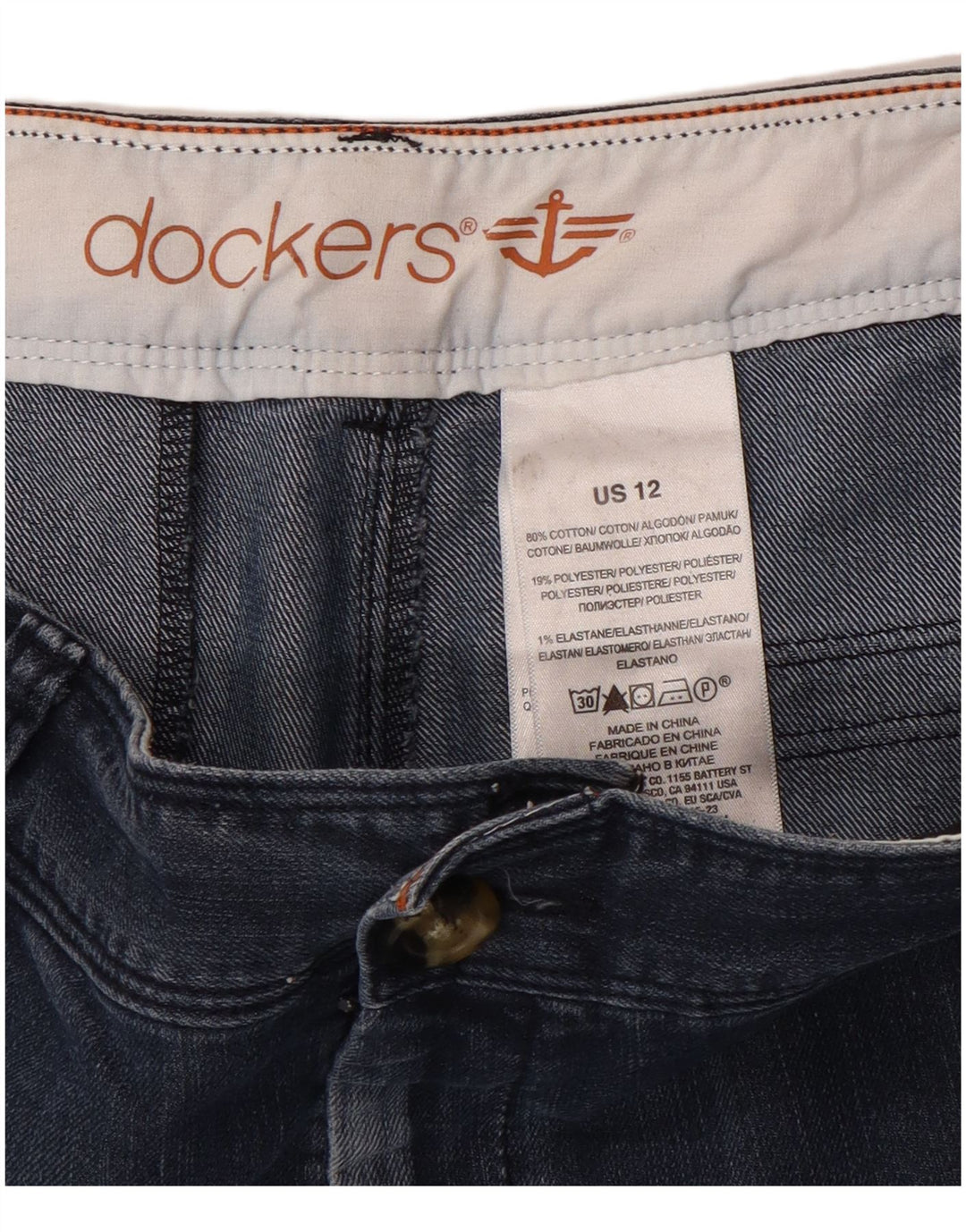 Женские джинсовые шорты Dockers US 12, большие W34, темно-синие, хлопок