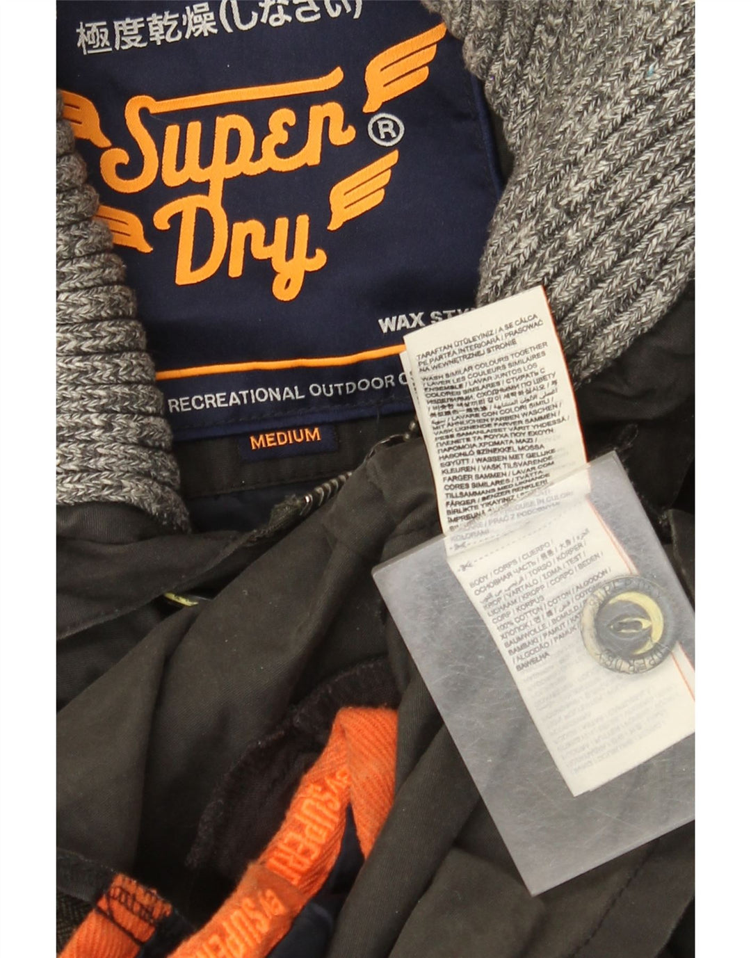 Мужская куртка Superdry Utility UK 38, средний черный хлопок