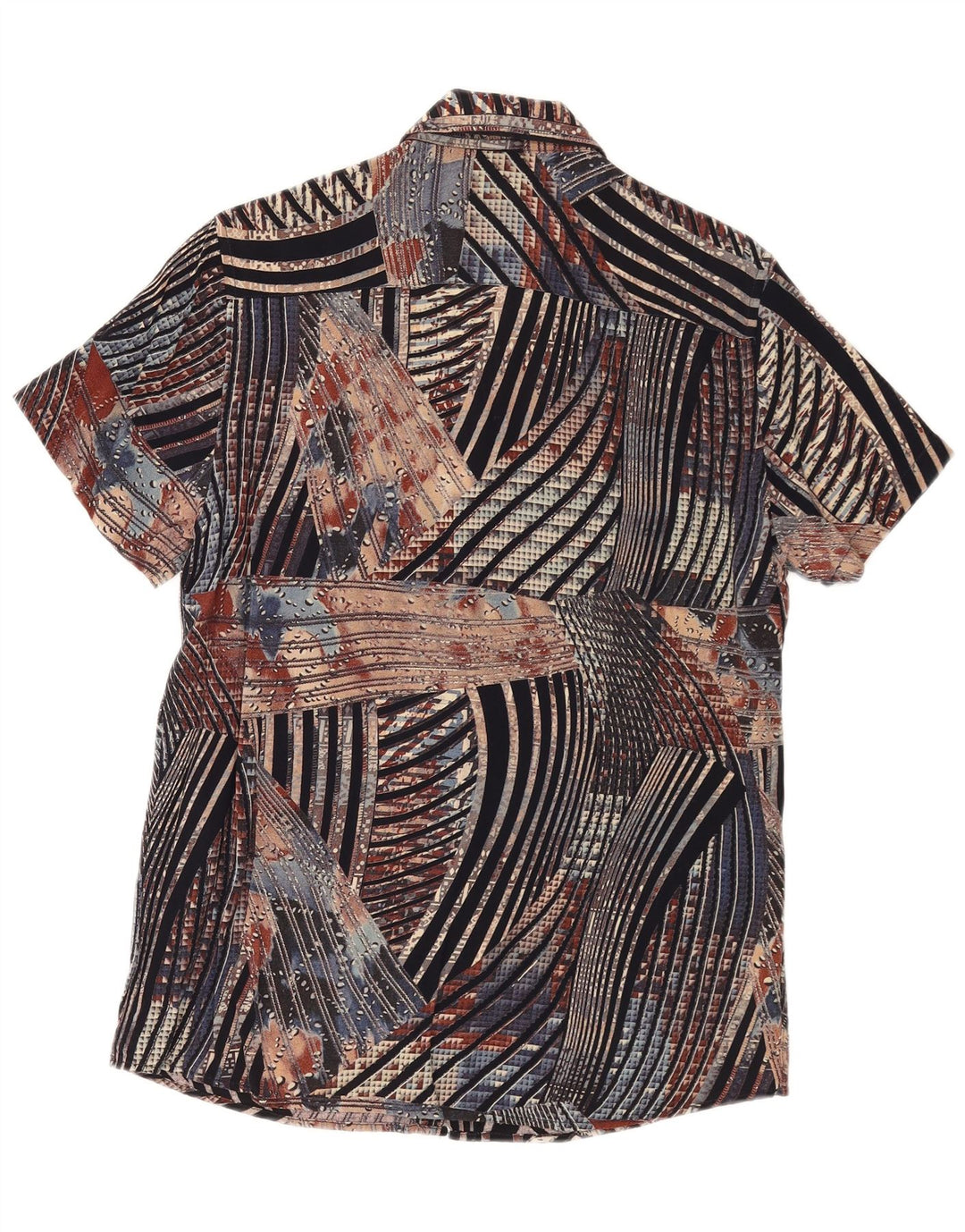 VINTAGE Мужская рубашка с коротким рукавом, маленькая разноцветная полоска