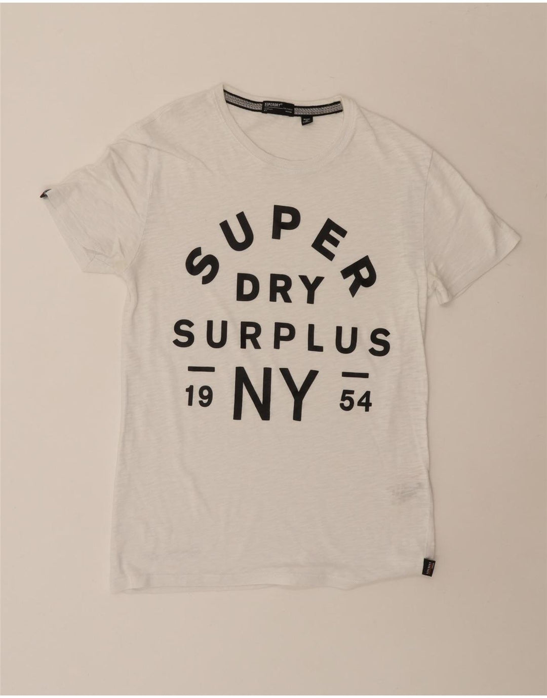 SUPERDRY Мужская футболка с рисунком, топ среднего размера, белый хлопок, хлопок