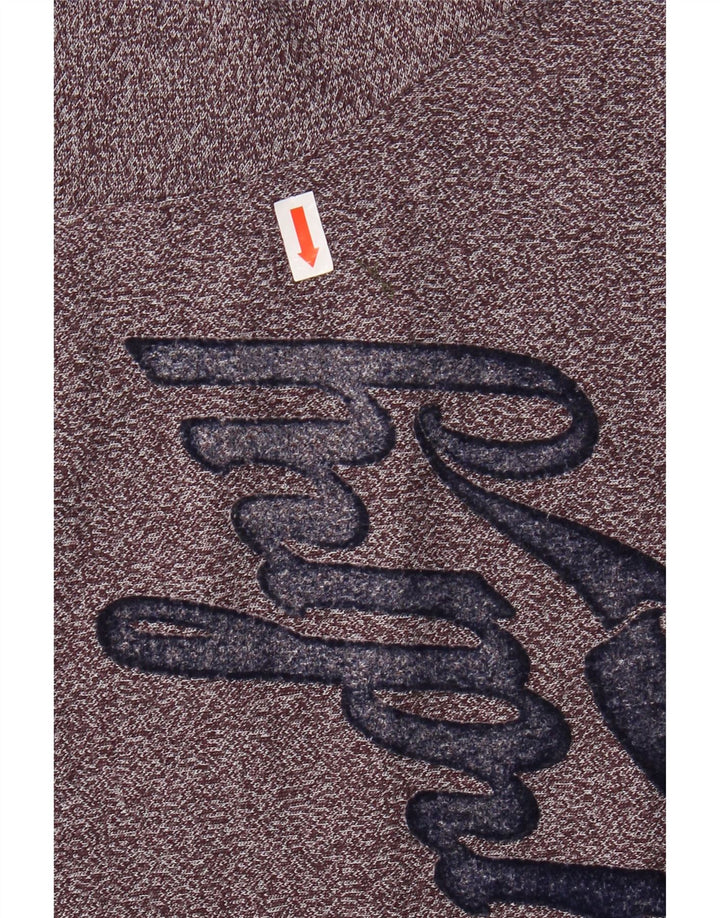 SUPERDRY Мужская футболка с рисунком, большой бордовый хлопок с крапинками