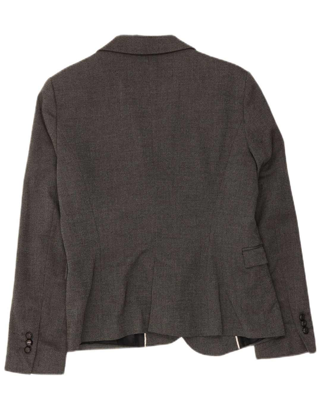ZARA Womens 1 Button Blazer Jacket UK 14 Large Grey Polyester