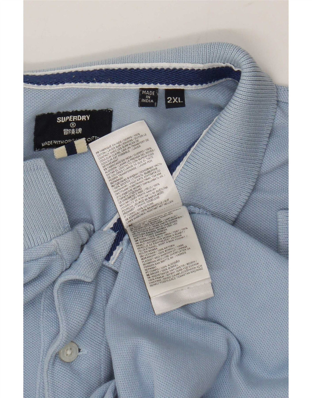 Мужская рубашка-поло Superdry 2XL, синяя, хлопок