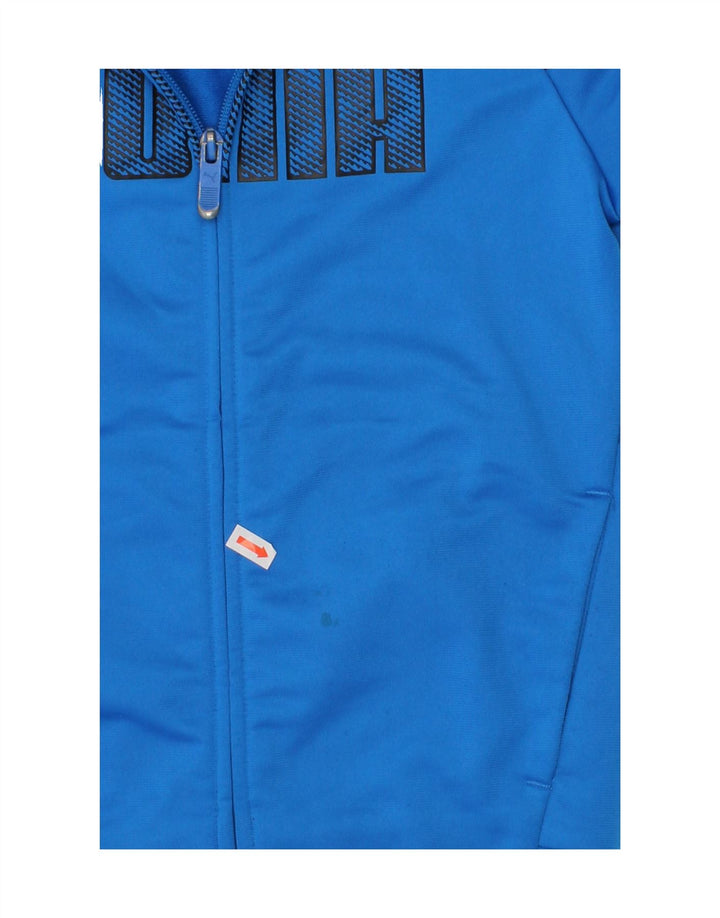 PUMA Boys Graphic Tracksuit Top Jacket 7-8 Years Blue Colourblock Vintage Puma and Second-Hand Puma from Messina Hembry 