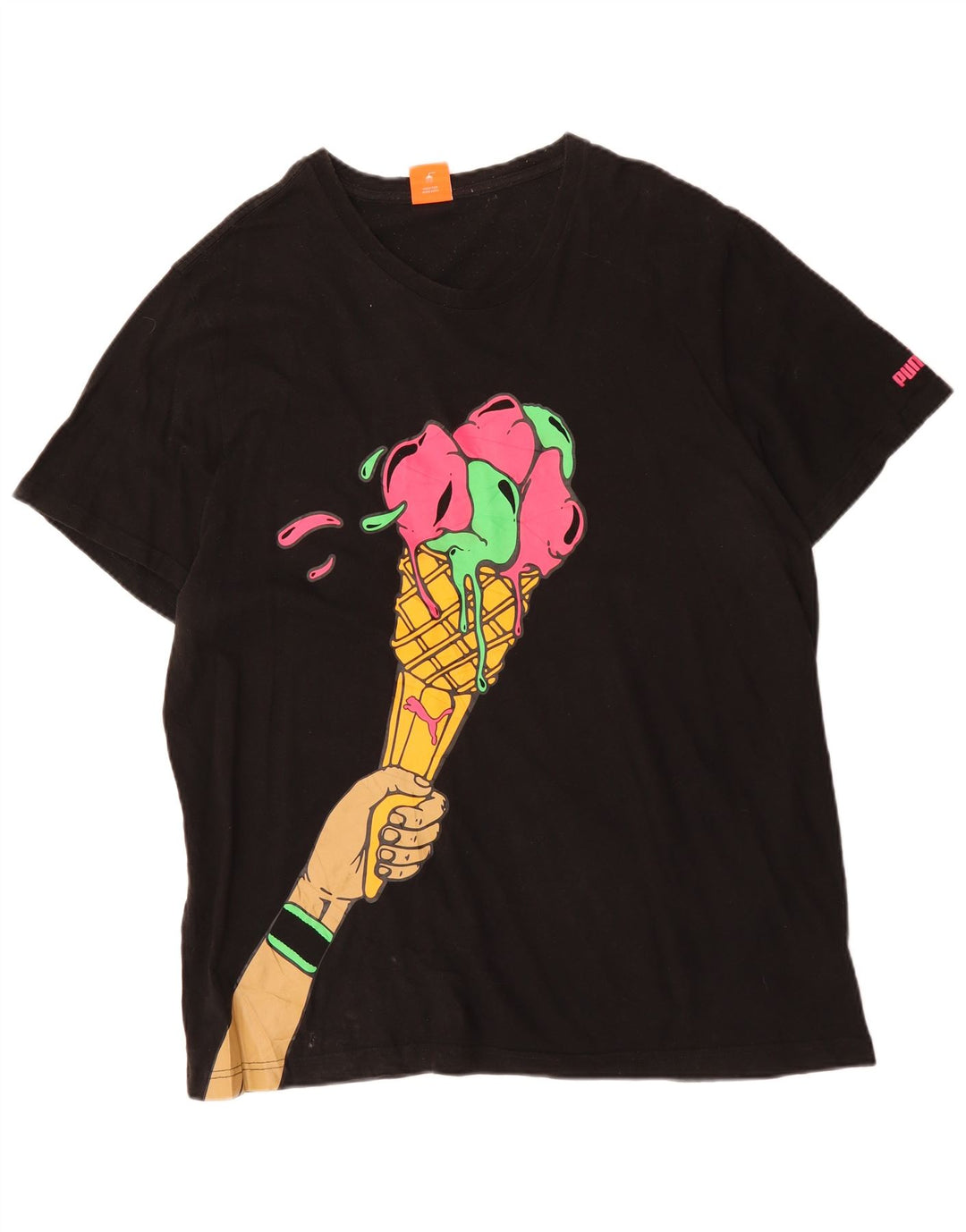 Мужская футболка с рисунком PUMA 2XL, черный хлопок