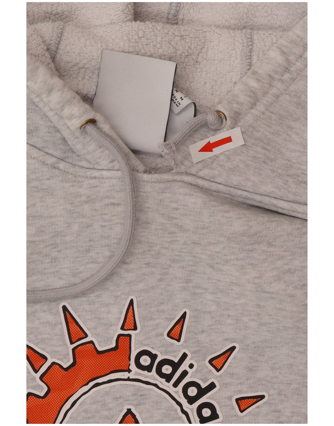 Мужской джемпер с капюшоном Adidas с рисунком, хлопковый, среднего серого цвета